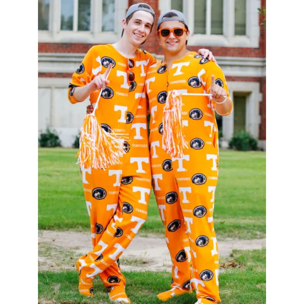 Tennessee Volunteers Adult Fleece Footless Onesie Pajamas Orange Vols M / L